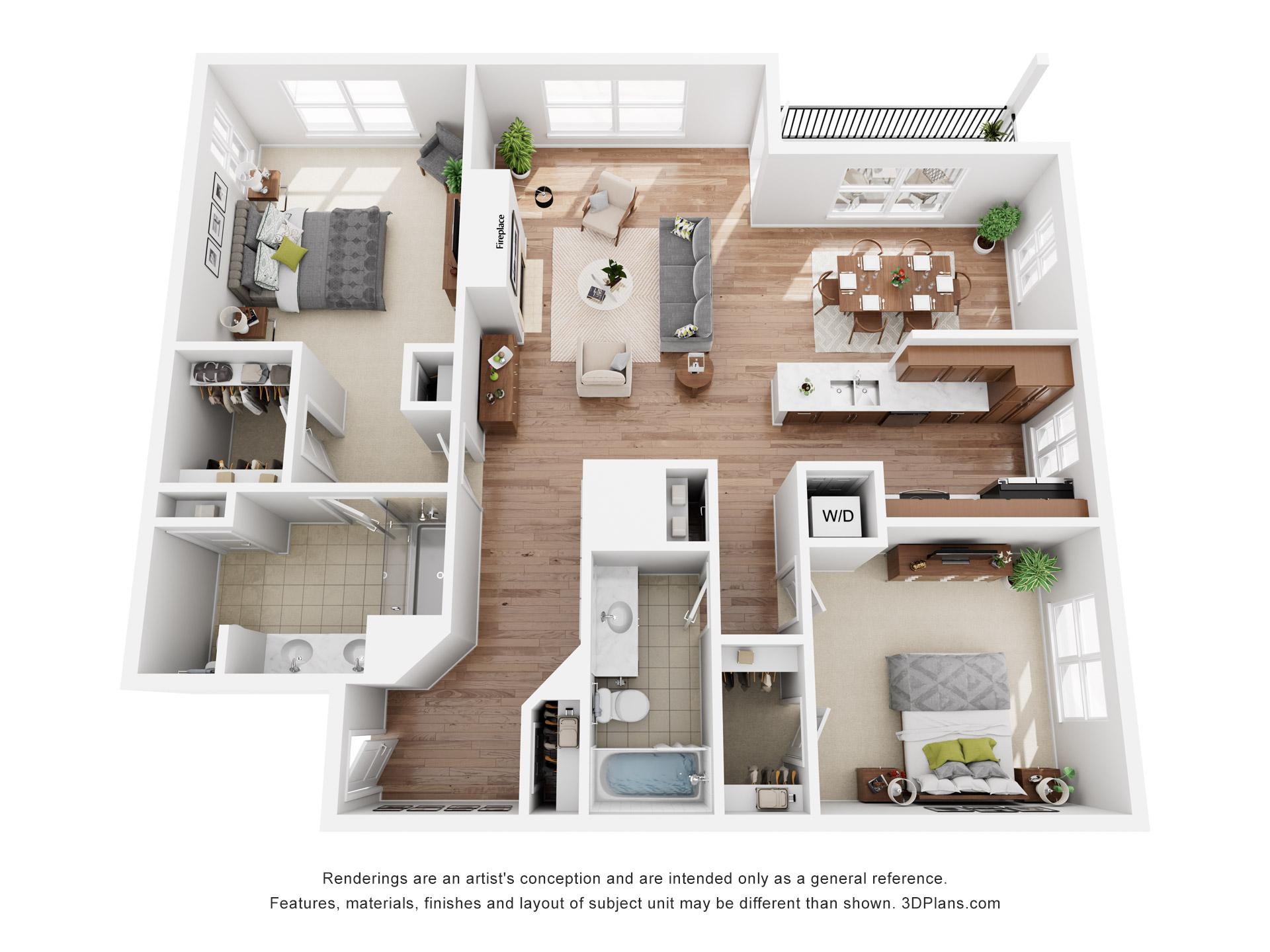 CLK Langdon - 3D Floor Plan